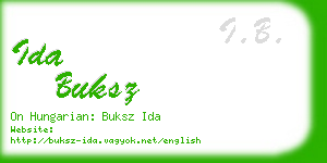 ida buksz business card